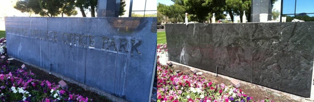 stone cleaning and sealing granite before and after,